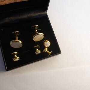 Mother of Pearl Tuxedo Cufflinks and Shirt Studs